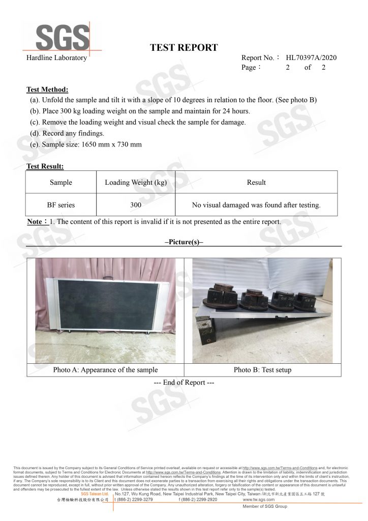 FRP Ramps 300KG Capacity SGS Report